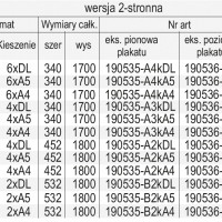 STOJAK NA PLAKAT I FOLDERY Z KIESZENIAMI, 2-STRONNY