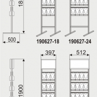 STOJAK NA PLAKAT Z KIESZENIAMI NA FOLDERY DL (1/3A4)