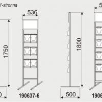 STOJAK NA PLAKAT Z KIESZENIAMI NA FOLDERY A4