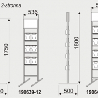 STOJAK NA PLAKAT Z KIESZENIAMI NA FOLDERY A4