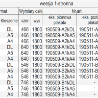 STOJAK NA PLAKAT I FOLDERY Z KIESZENIĄ, 1-STRONNY