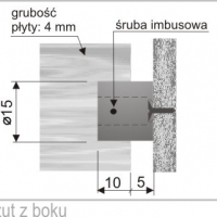 UCHWYT DO MOCOWANIA PŁYT RÓWNOLEGLE DO ŚCIANY, ALUMINIOWY